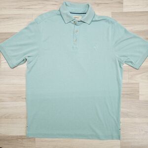 TOMMY BAHAMA Mens Teal Green Polo Shirt Small